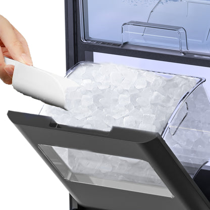 Nugget Ice Maker Countertop, 44Lbs/24H Pebble Ice Maker Machine, Self-Cleaning Pellet Ice Machine with Ice Scoop&Basket