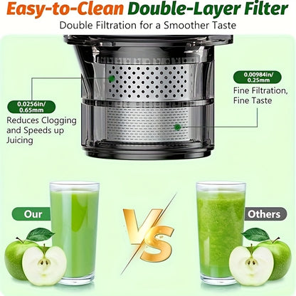 Cold Press Juicer Masticating Juicer With Wide Feed Chute 350w Slow Juicer Ideal For Whole Fruits And Vegetables High Juice