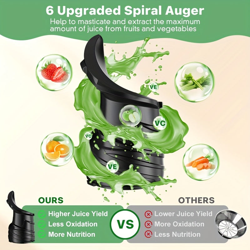 Cold Press Juicer Masticating Juicer With Wide Feed Chute 350w Slow Juicer Ideal For Whole Fruits And Vegetables High Juice