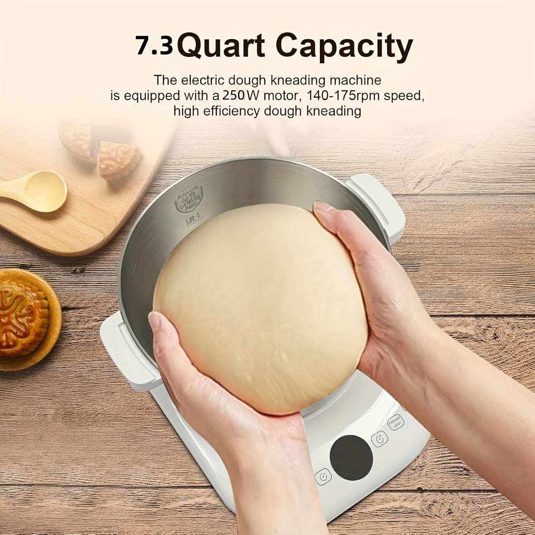 7L(7.3QT)Electric Dough Mixer with Ferment Function, Bread Maker Machine, Dough Maker Machine with 304 Stainless Steel Bowl