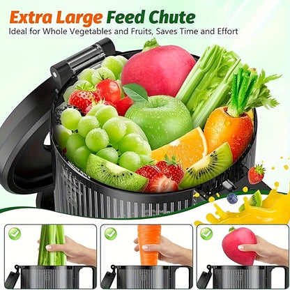 Cold Press Juicer Masticating Juicer With Wide Feed Chute 350w Slow Juicer Ideal For Whole Fruits And Vegetables High Juice