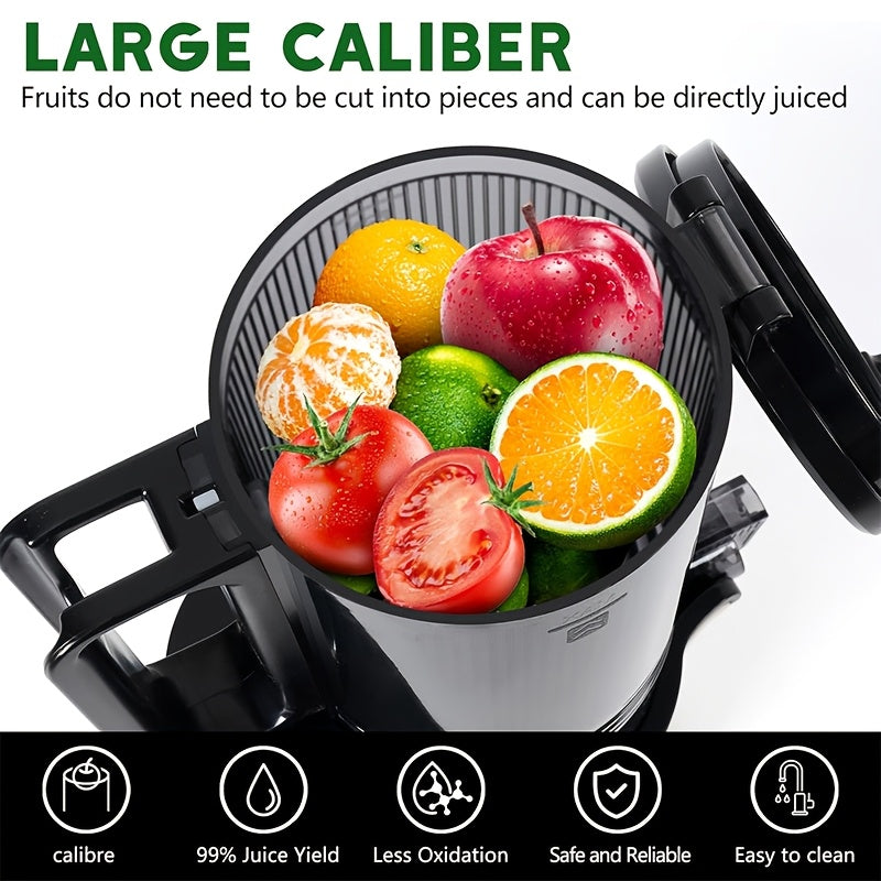 Cold Press Juicer Masticating Juicer With Wide Feed Chute 350w Slow Juicer Ideal For Whole Fruits And Vegetables High Juice
