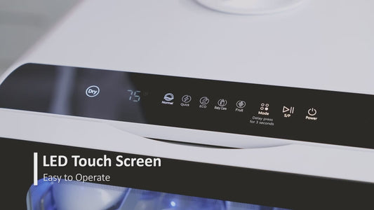 Countertop Dishwasher with 5+1 Programs, Baby Care, Dual Spray, High-Temp, Air-Dry, Timeing Function, No Hookup Needed, Portable Dishwasher
